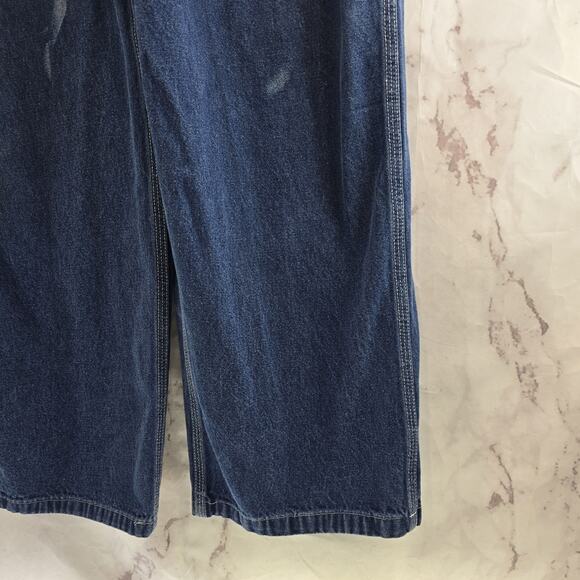 Carhartt Overalls Mens 34 Jean Vintage Bib Denim Carpenter Crop - Picture 3 of 12